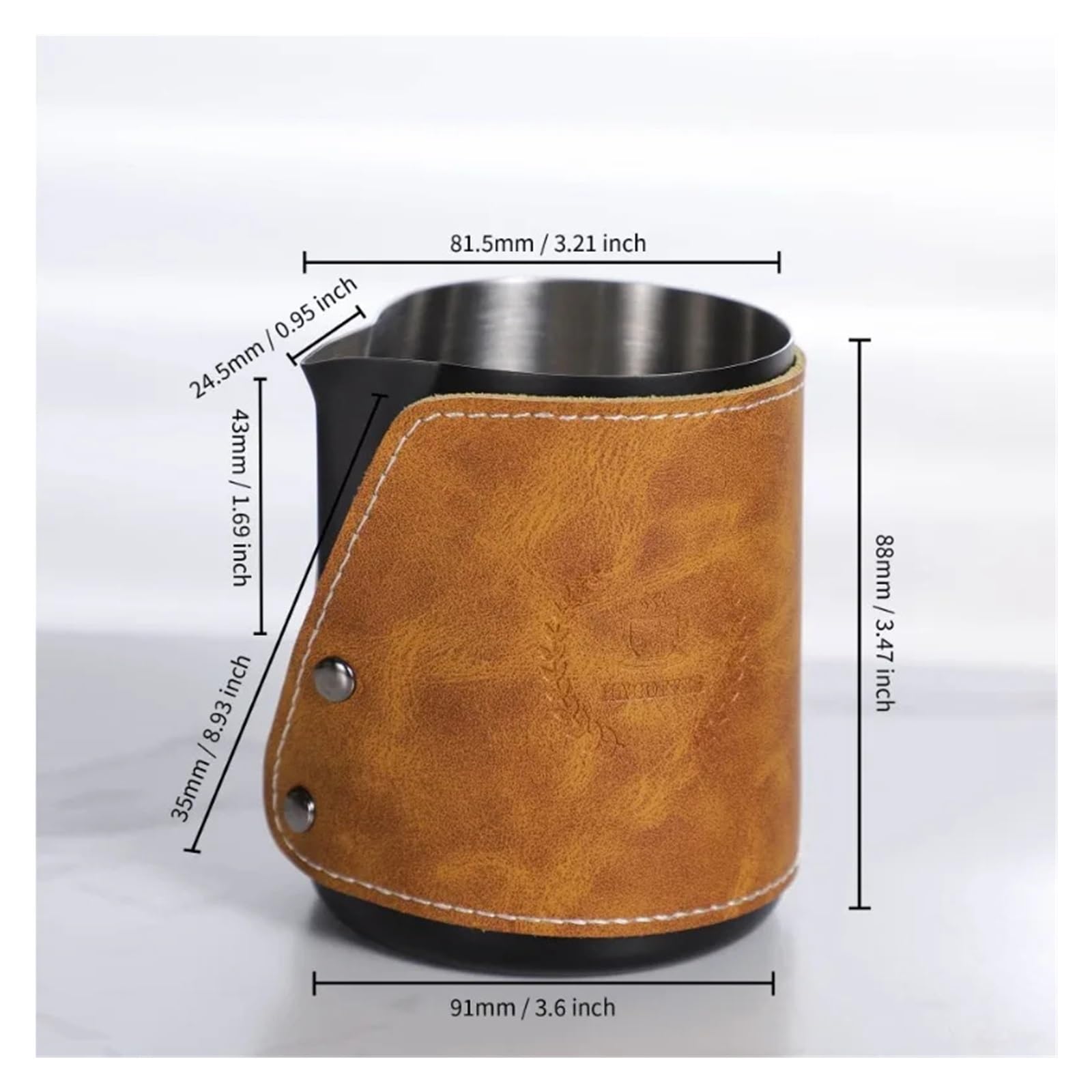 Custodia in pelle di schiuma ispessita con bocca appuntita for serbatoio del latte in acciaio inossidabile 304 da 450 ml(White)