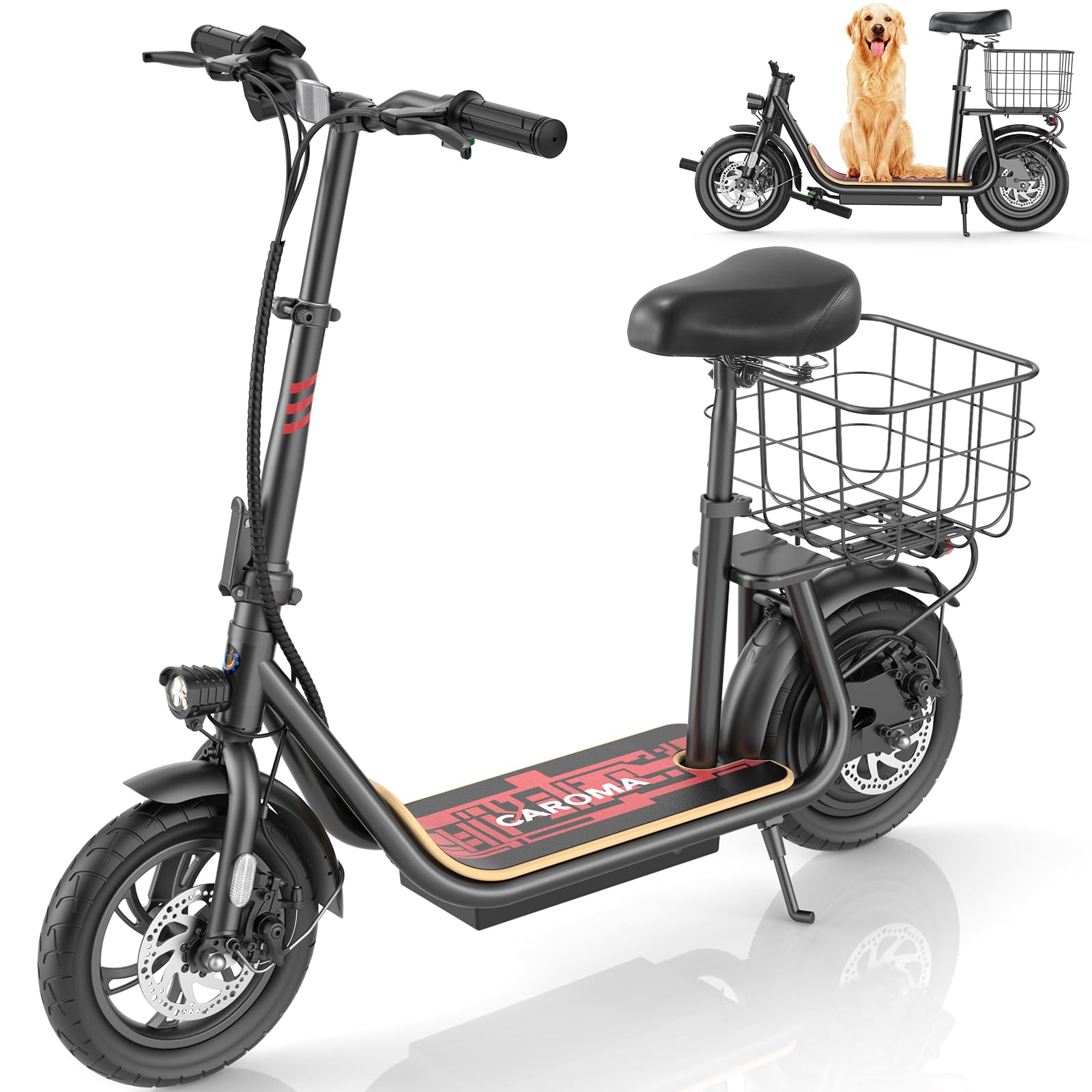 Caroma Peak 560W Electric Scooter Adults, Electric Scooter with Seat and 12
