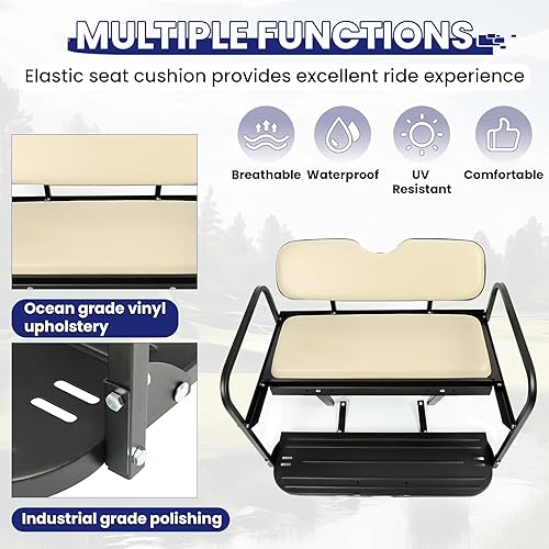 Miniatura 4 de HECASA Asiento trasero abatible compatible con Yamaha Drive G29 2007-2016 Kit de asiento trasero plegable