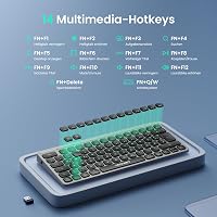 TECKNET Újratölthető Mini Bluetooth Billentyűzet - 3 Eszköz Váltás (2.4G + 2BT), QWERTZ, MacOS/iOS/Windows/Linux/Android Kompatibilis, Szürk 7