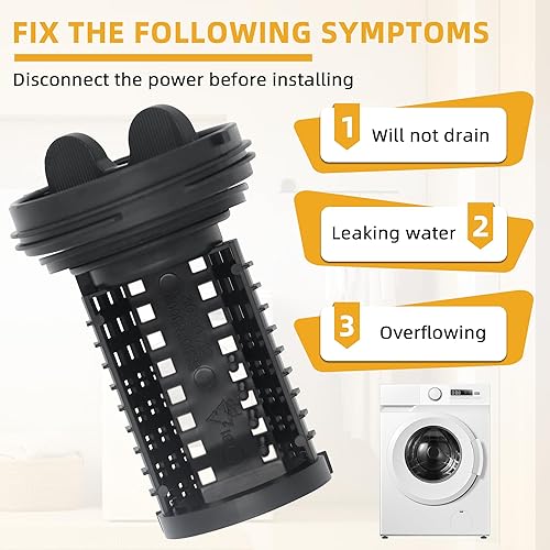 Miniatura 2 de 383EER2001A Filtro de bomba de drenaje para lavadora L-G Ken-more Combo de AMI PARTS, la bomba de drenaje de lavadora trampa reemplaza AP4440367