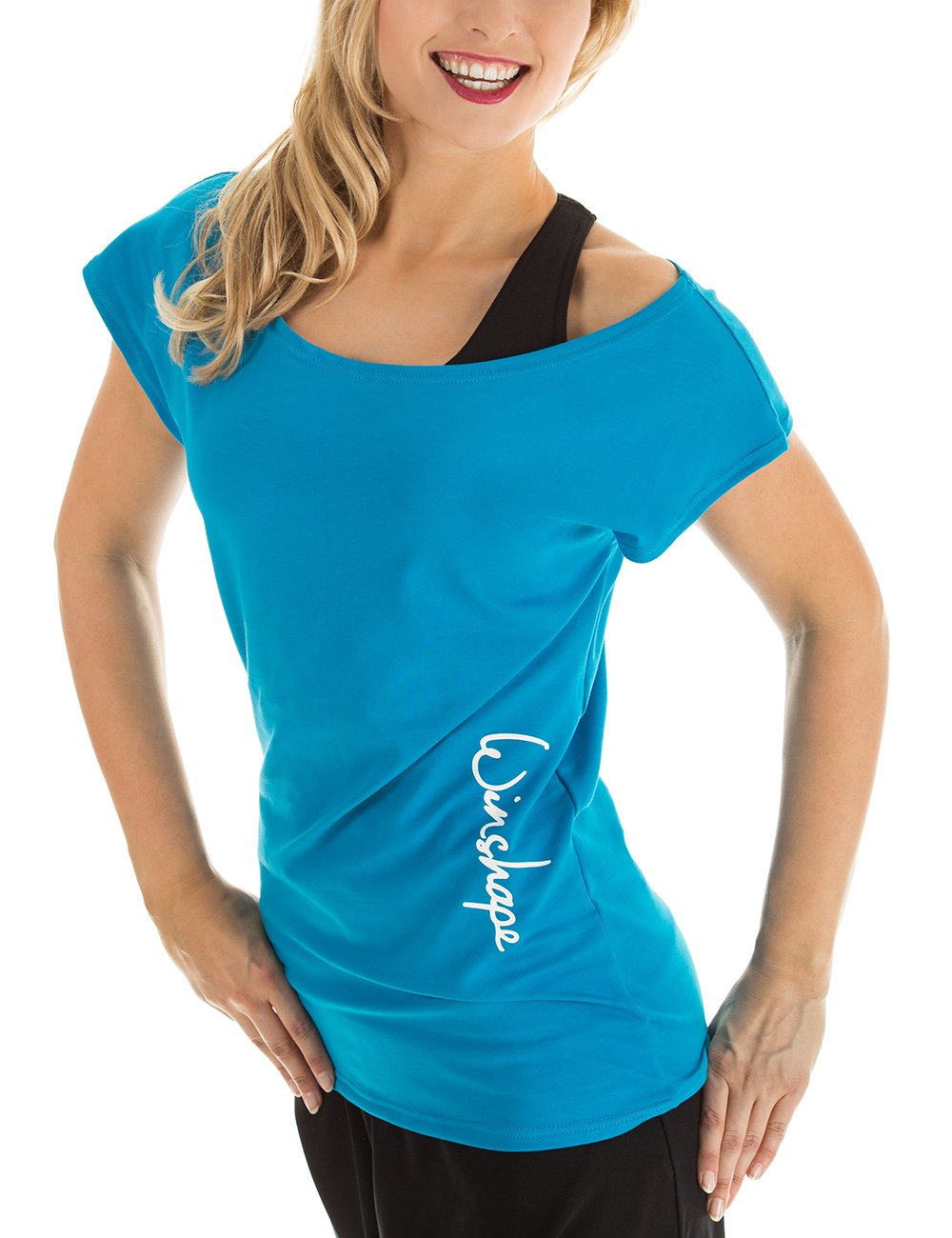 Winshape Hape Winston WTR12 Zalena Fitness Workout Dance Women's T-Shirt, Womens, Damen Dance-Shirt WTR12 Freizeit Fitness Workout, turquoise, L