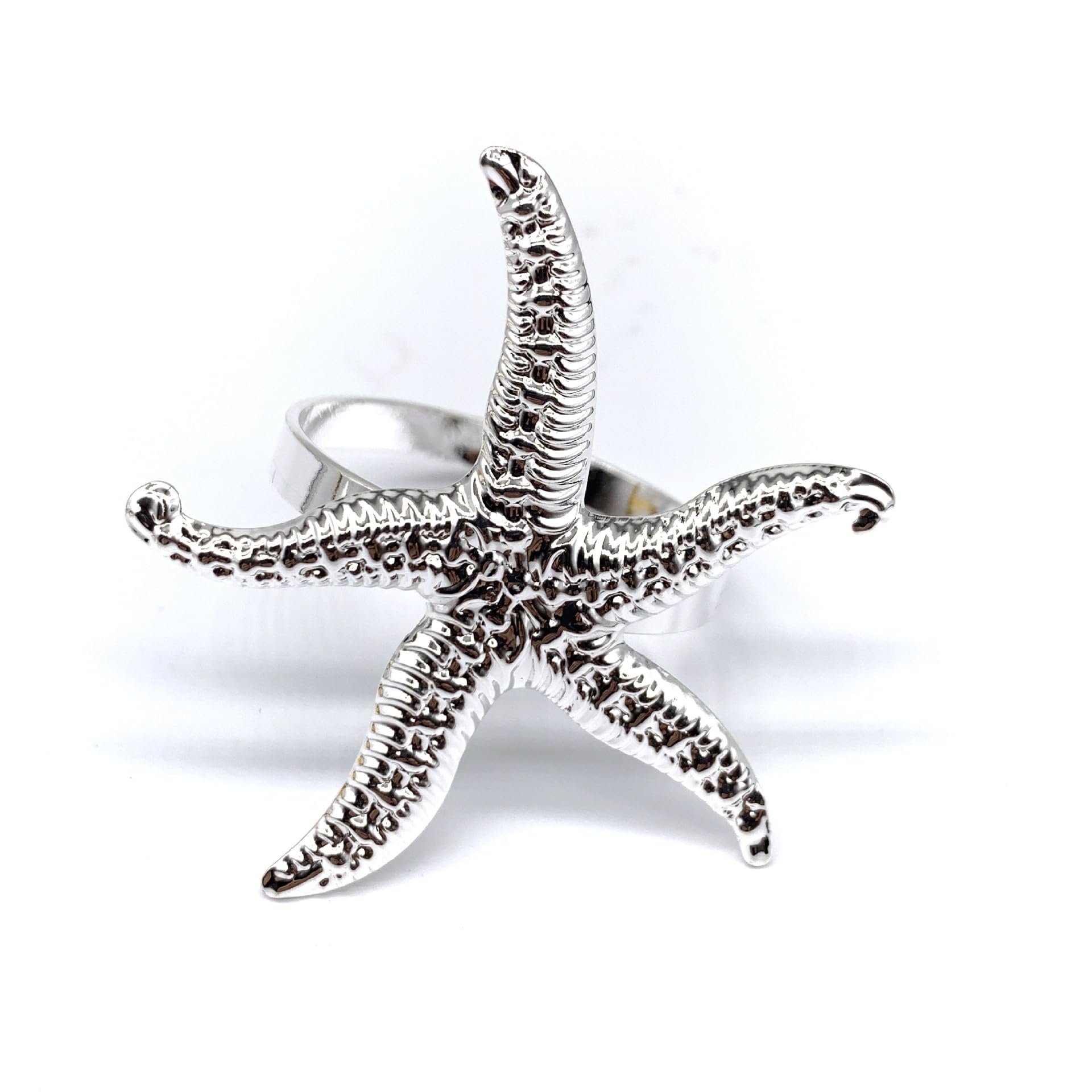 12 Anelli Per Tovaglioli A Forma Di Stella Marina Bianca - Decorazione Per Tavola Spiaggia, Feste, Matrimoni | Resina E Corda - Foto 10