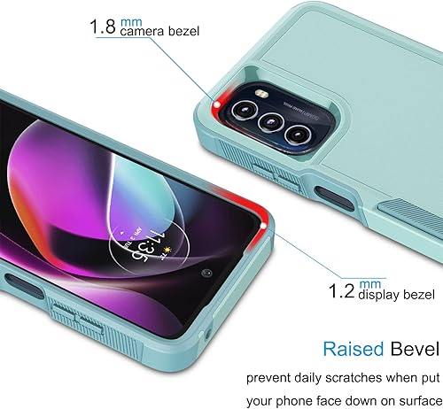 Miniatura 3 de Tekcoo Funda para Motorola Moto G 5G 2022 Moto G (2022) XT2213 con 2 protectores de pantalla de vidrio templado parachoques texturizado