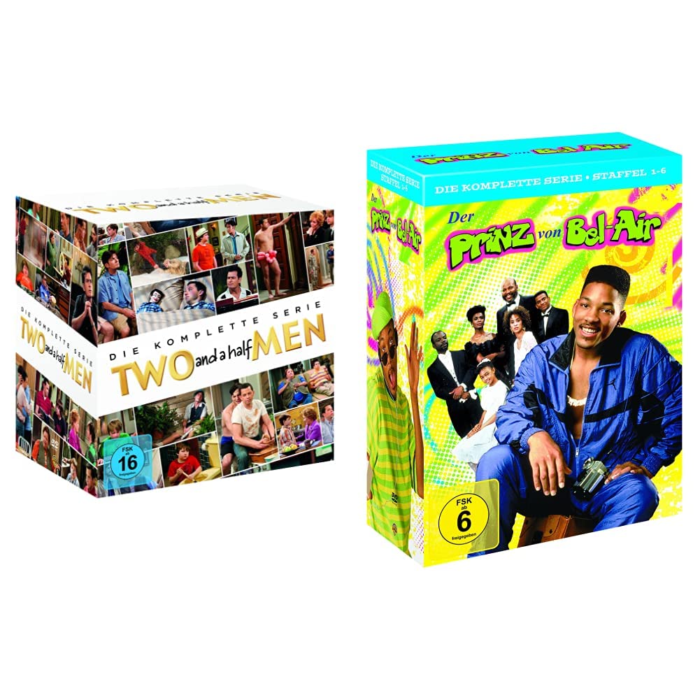 Two and a Half Men Komplettbox [40 DVDs] (exklusiv bei Amazon.de) & Der Prinz von Bel-Air – Die komplette Serie (Staffel 1-6) (exklusiv bei Amazon.de) [Limited Edition] [23 DVDs]