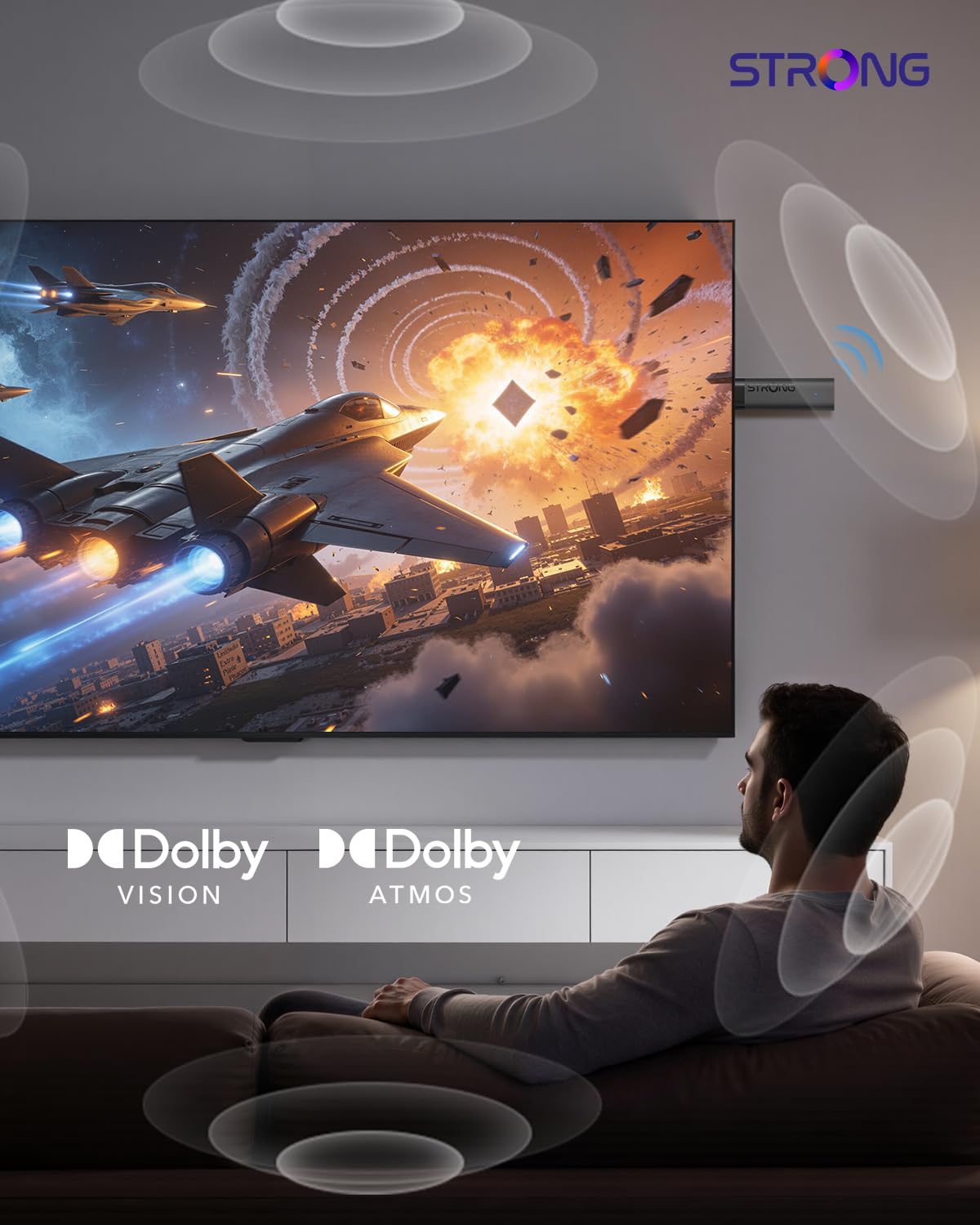 STRONG Leap-Nova-X – TV Stick 4K UHD, 2 GB RAM + 32 GB Memoria, Dolby Vision, HDR10+, Dolby Atmos, Wi-Fi 6, Asistente de Voz, Android 14, HDMI 2.1, Streaming de Más de 5000 Apps — view 8