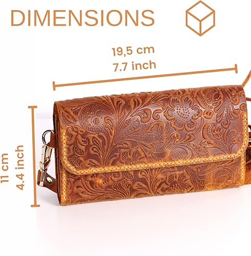 Miniatura 7 de Handmade Small Crossbody Shoulder Bag for Women, Cellphone Bags Adjustable Strap, Leather Card Holder Wallet Purse and Handbags With Zipper Coin