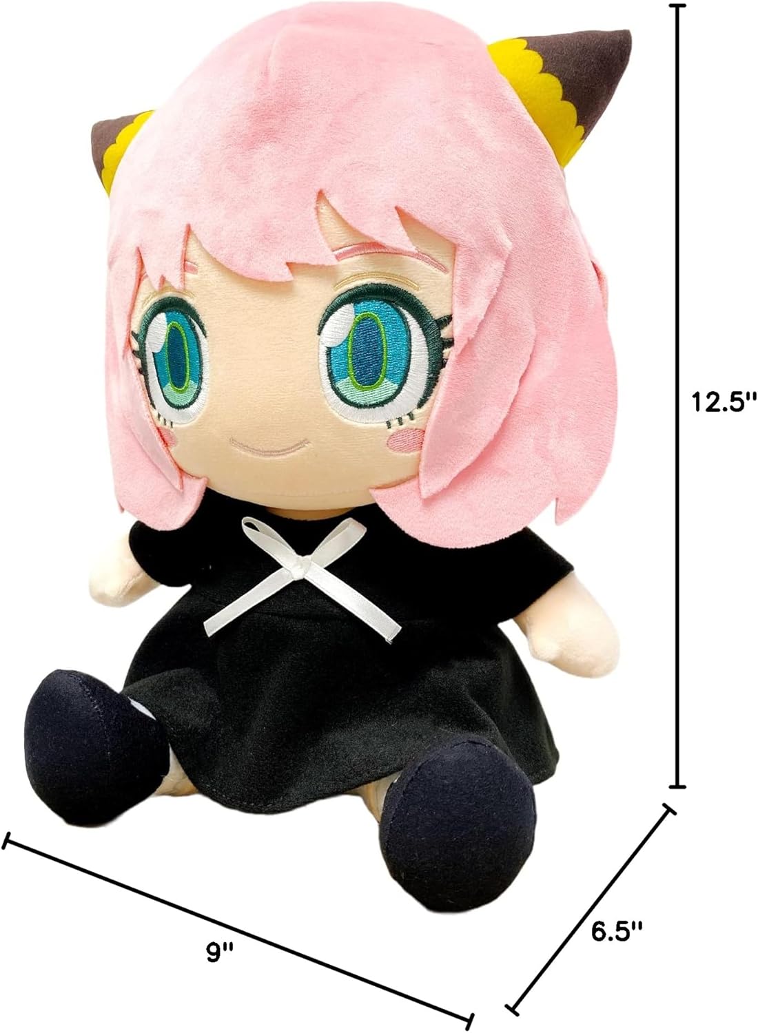 Great Eastern Entertainment Spy X Family - Anya Forger Black Dress Sitting Pose Plush 12" H