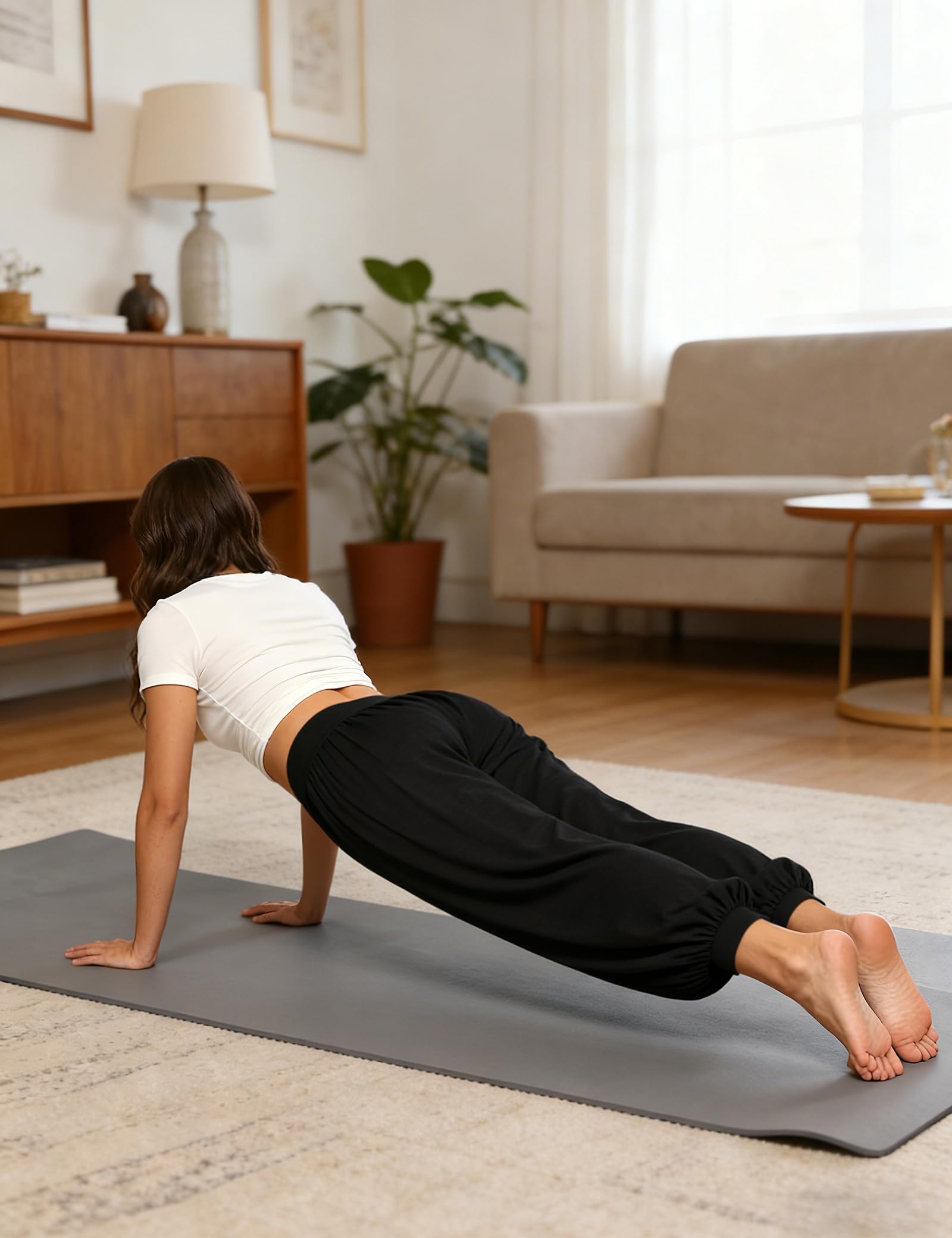 AvaCostume Pantalones de harén de baile de yoga suave para mujer de algodón modal