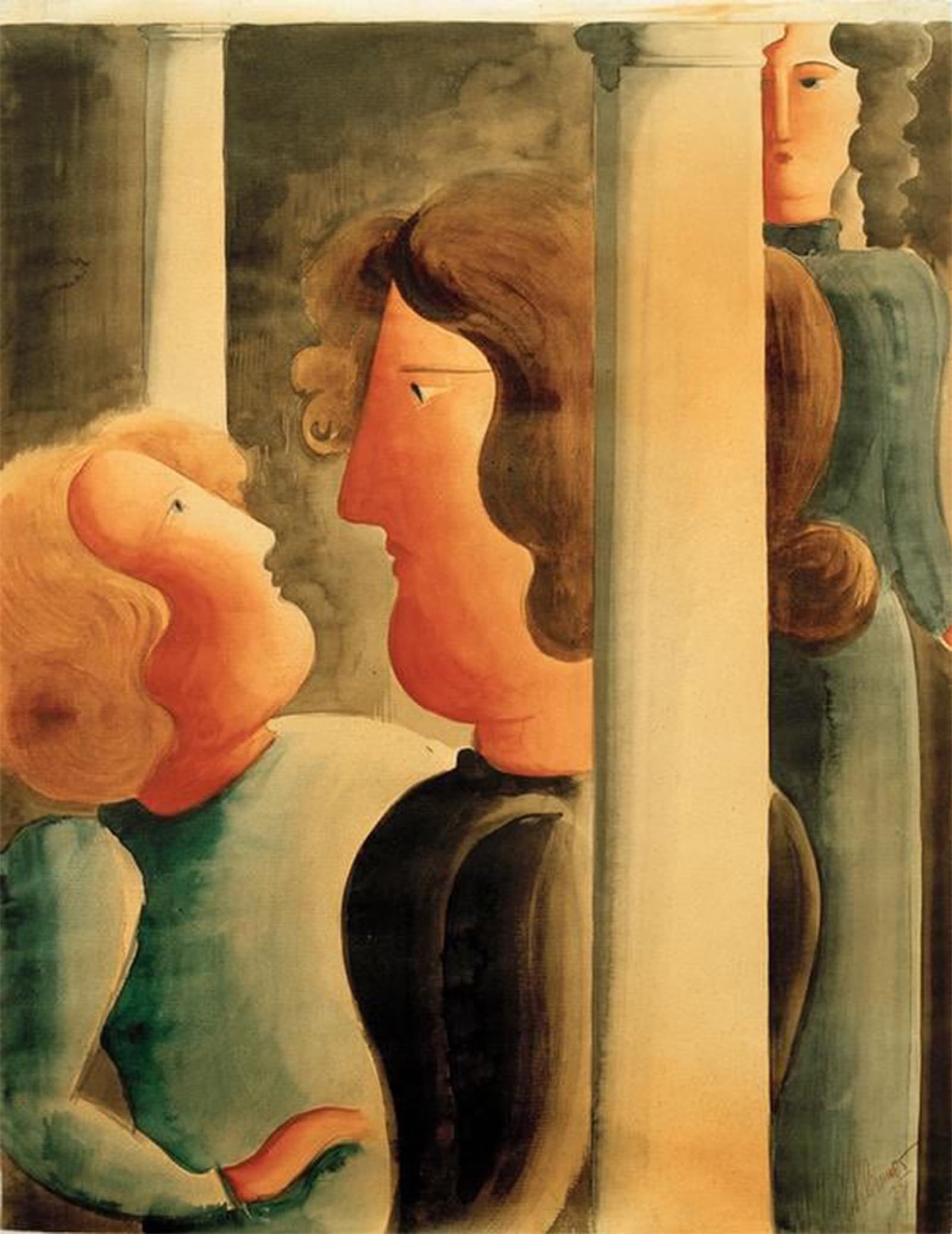 POSTERIIk Famous Animal Posters Vintage Picture Between columns by Oskar Schlemmer Modern Wall Decor for Home Decor 60x90cm