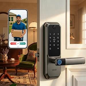 UMIKSMART WiFi Smart Door Lock with Camera, Fingerprint, Keypad, App Control
