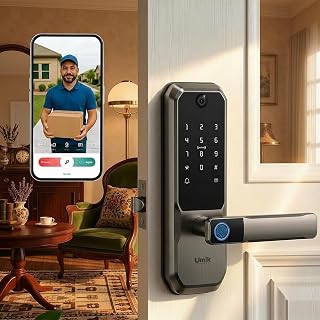 UMIKSMART WiFi Smart Door Lock with Camera, Fingerprint Keypad, App Control