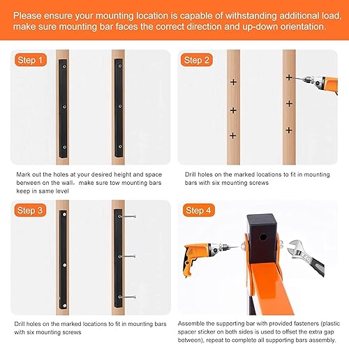 Miniatura 5 de Ultrawall Estantes organizadores de madera para montaje en pared, estantes de metal para almacenamiento de madera, estantes de almacenamiento de