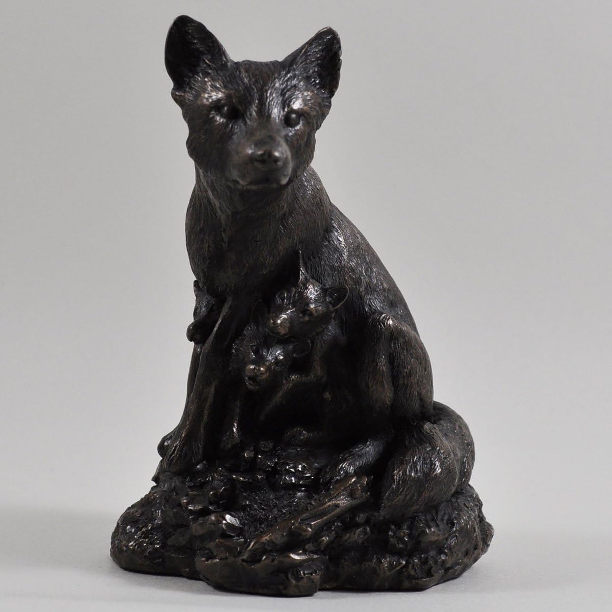 Cold Cast Bronze Fox Mother David Geenty Sculpture New