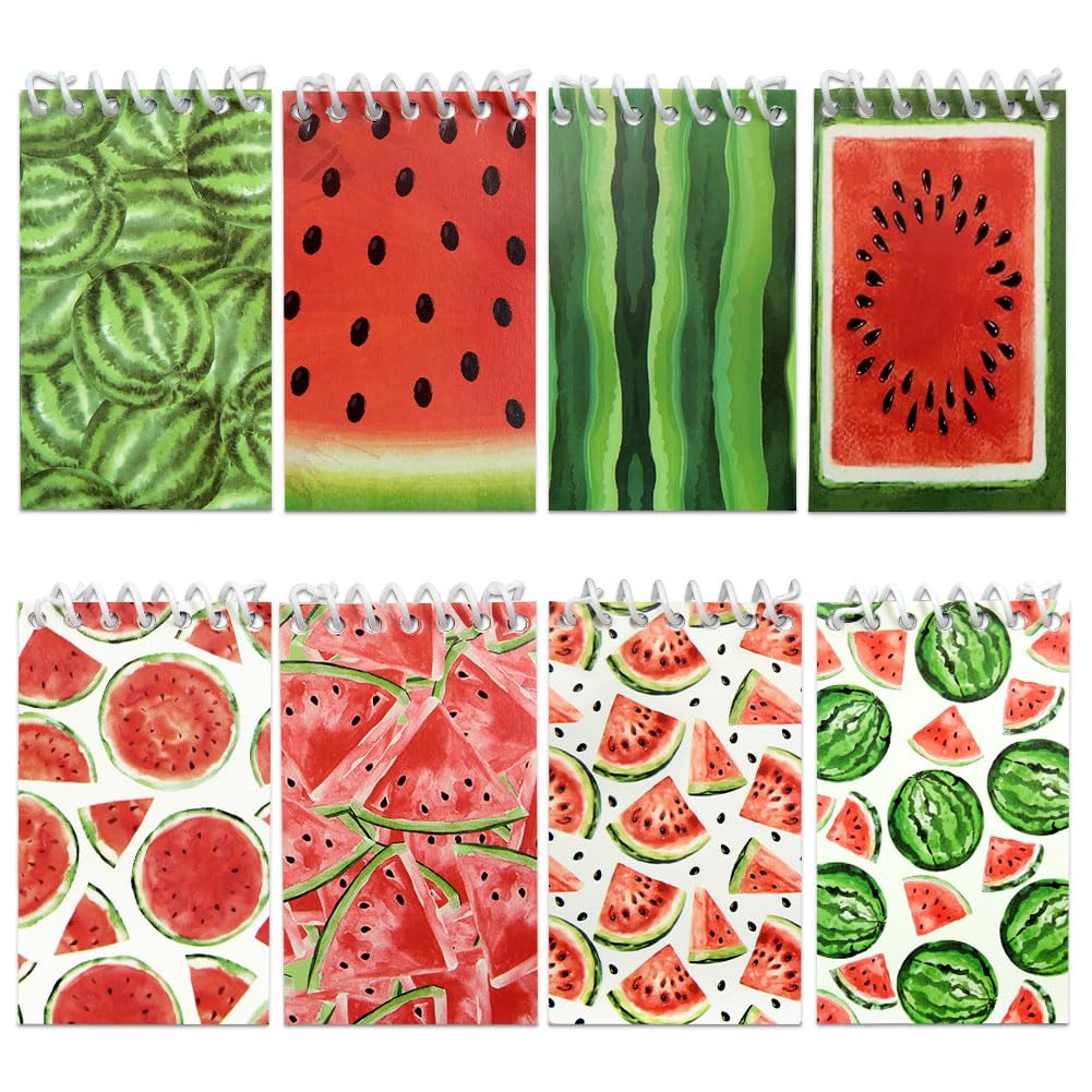 Libretas de sandía con espiral superior en pack de 8 bloc de notas pequeños para verano 8