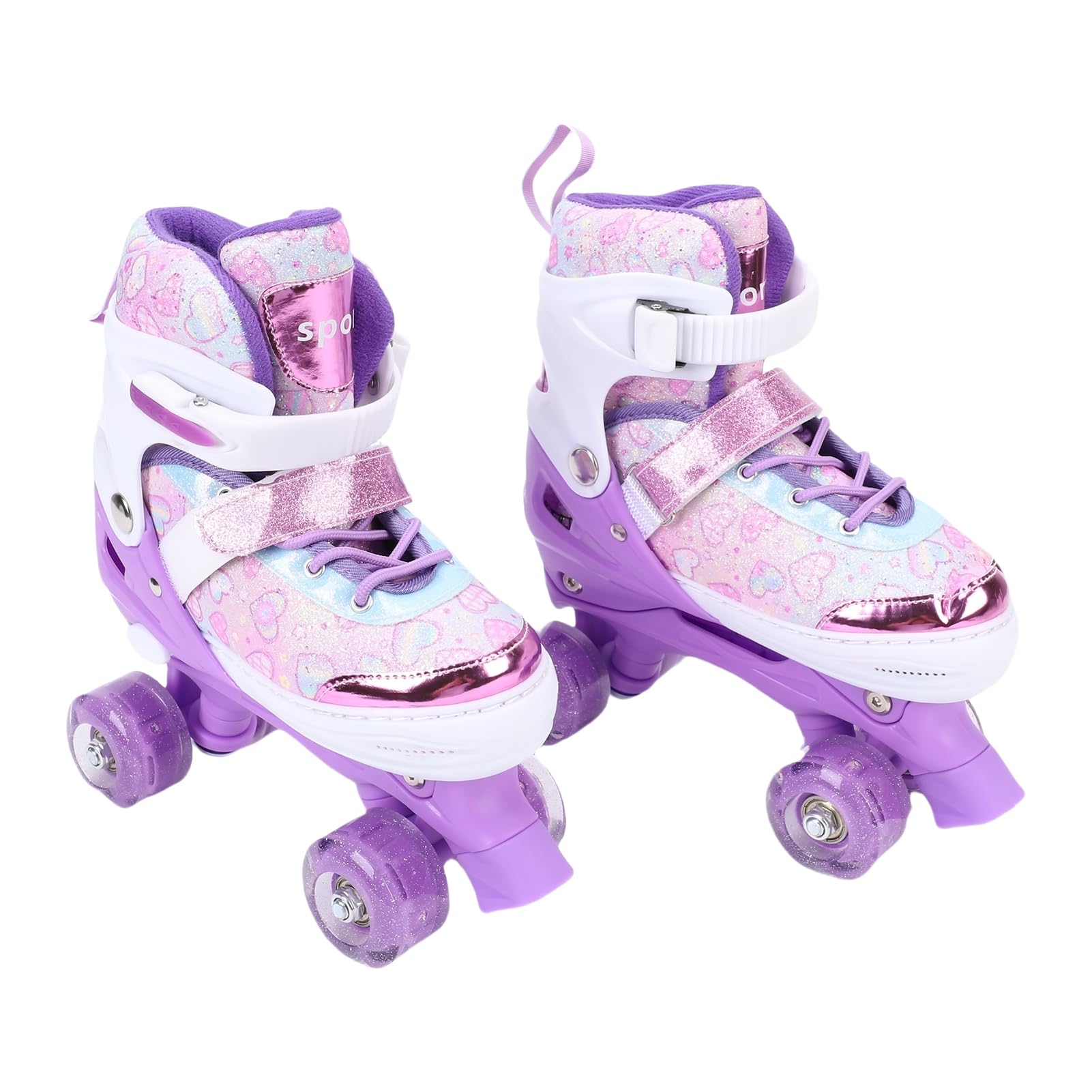 Cryfokt Patins à roulettes pour Enfants, Roue Clignotante Réglable en 4 Tailles, Roulements ABEC, Triple Protection pour Patins à roulettes pour Filles, Filles âgées de 6 à 12 Ans