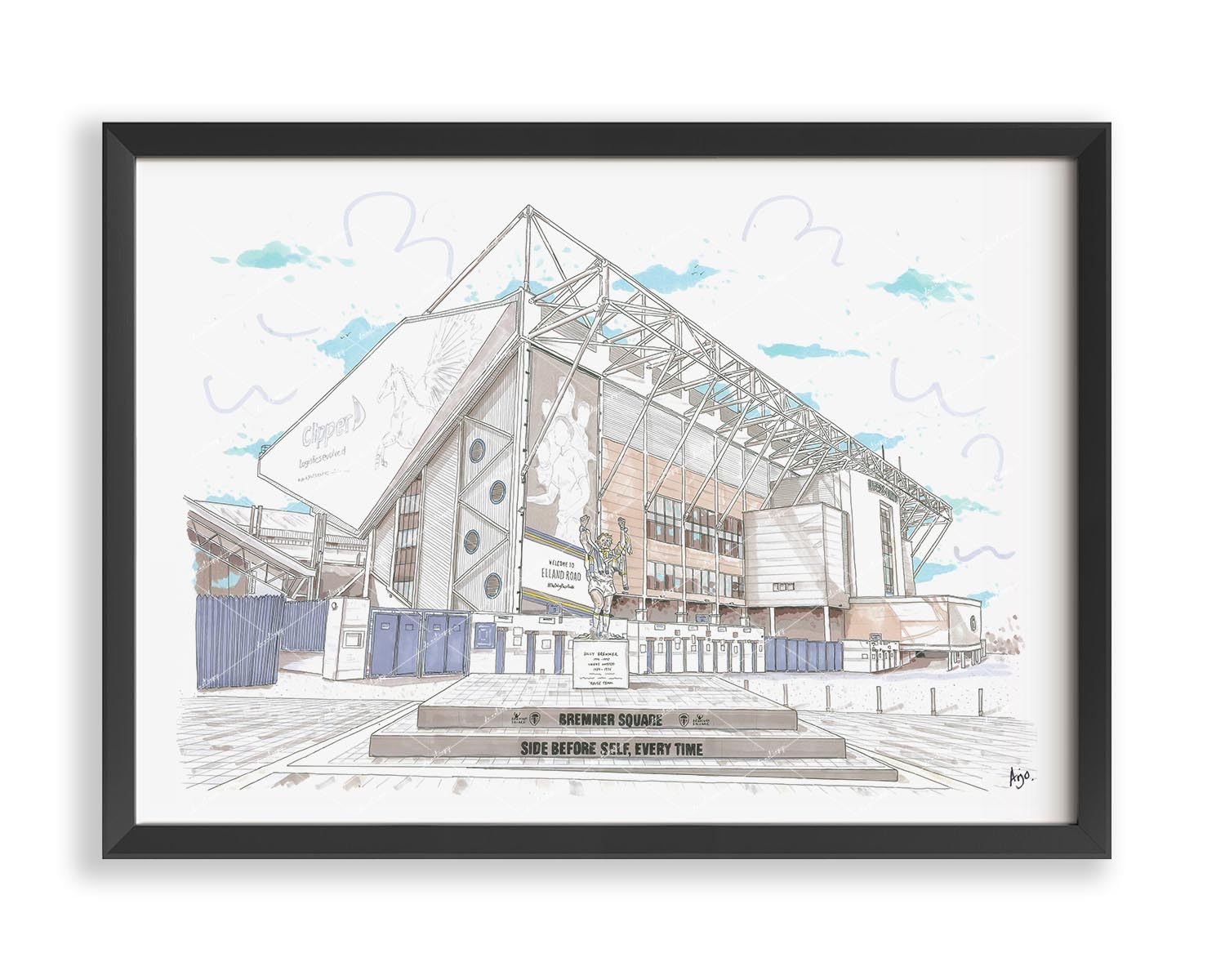 Leeds Utd Elland Road Stadium Wall Art Print