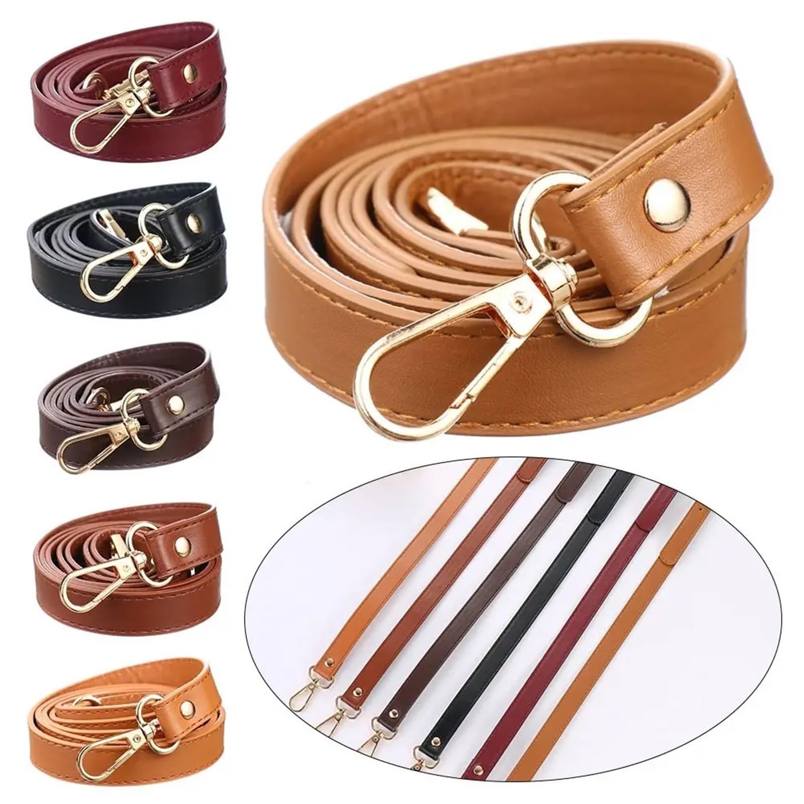 Correa Para Bolso De Piel De Mujer 2 piezas de 120 cm, asa de bolso ajustable, correa de repuesto for bolsos de mujer, piezas de bolso de hombro de cuero, cinturones, correas, accesorios for bolsos Co