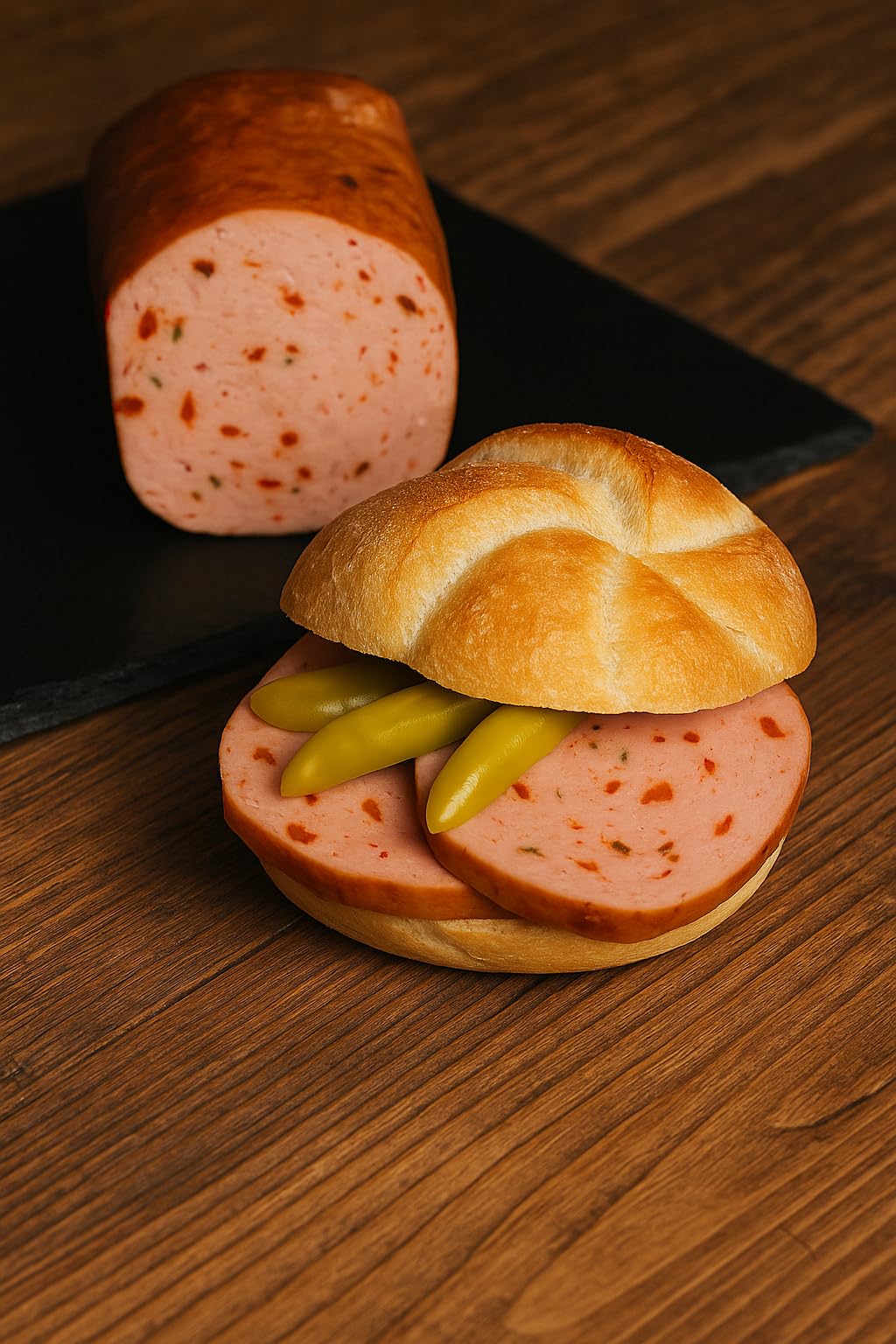 Chili Leberkäse – ca. 500 g | Rauchofen-Fleischkäse mit Chili | Zum Backen oder kalt genießen | Kumitzberg