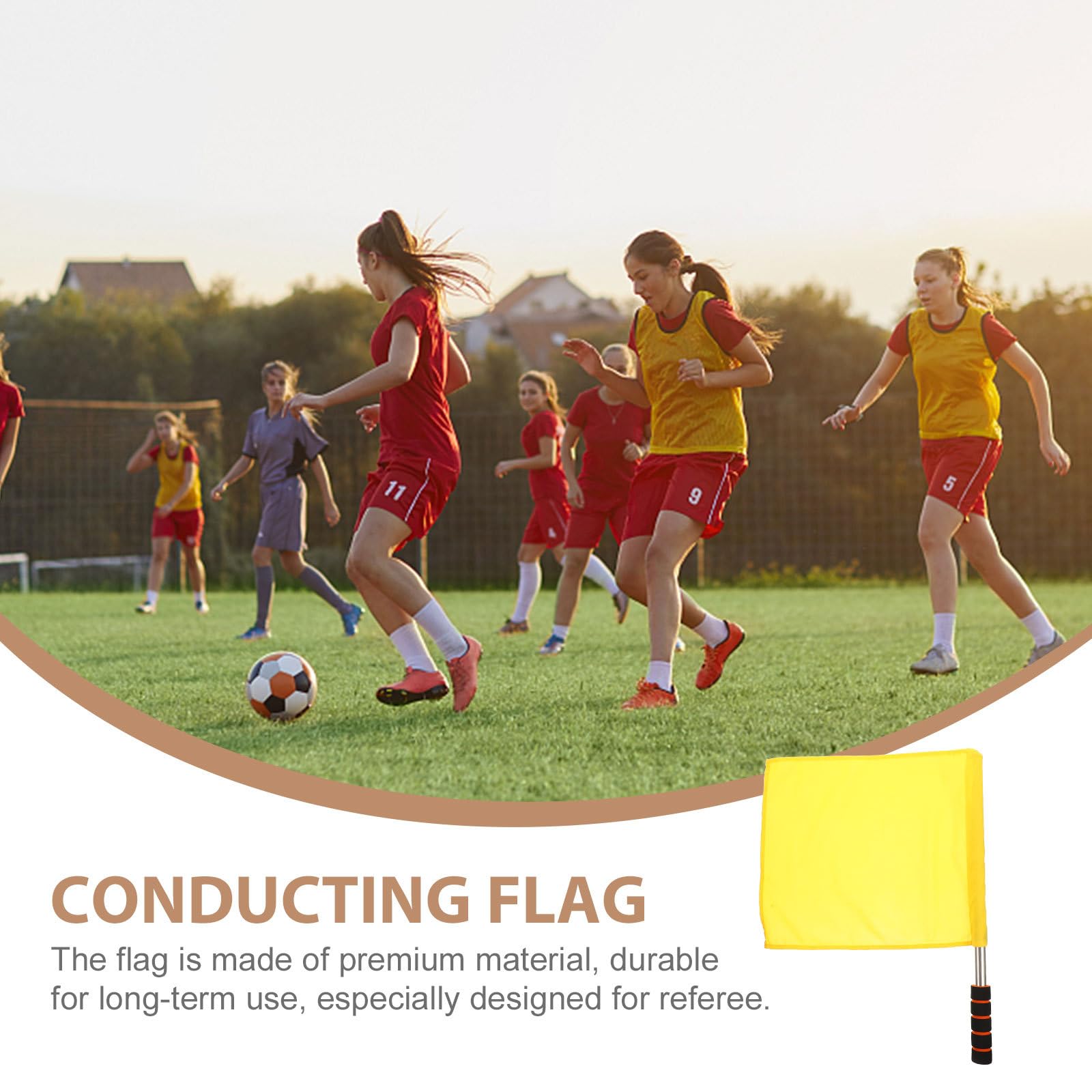 Amosfun Drapeau Jaune de Signalisation pour Arbitre Football Plein Air