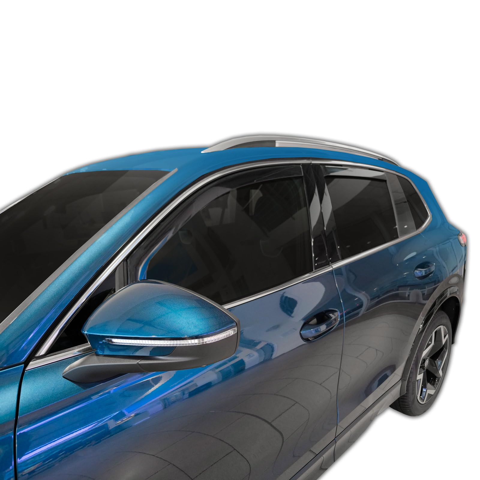 J&J AUTOMOTIVE GD Deflettori d'Aria e Antivento per Volkswagen Tiguan 3 Dal 2024 5 Porte 4pcs, Oscurati, Anteriori e Posteriori, Aerodinamico