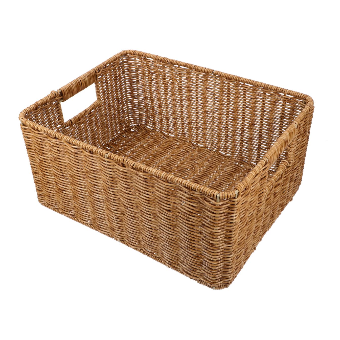 Panier de rangement en rotin imitation 34x26x16cm avec poignées pour bureau