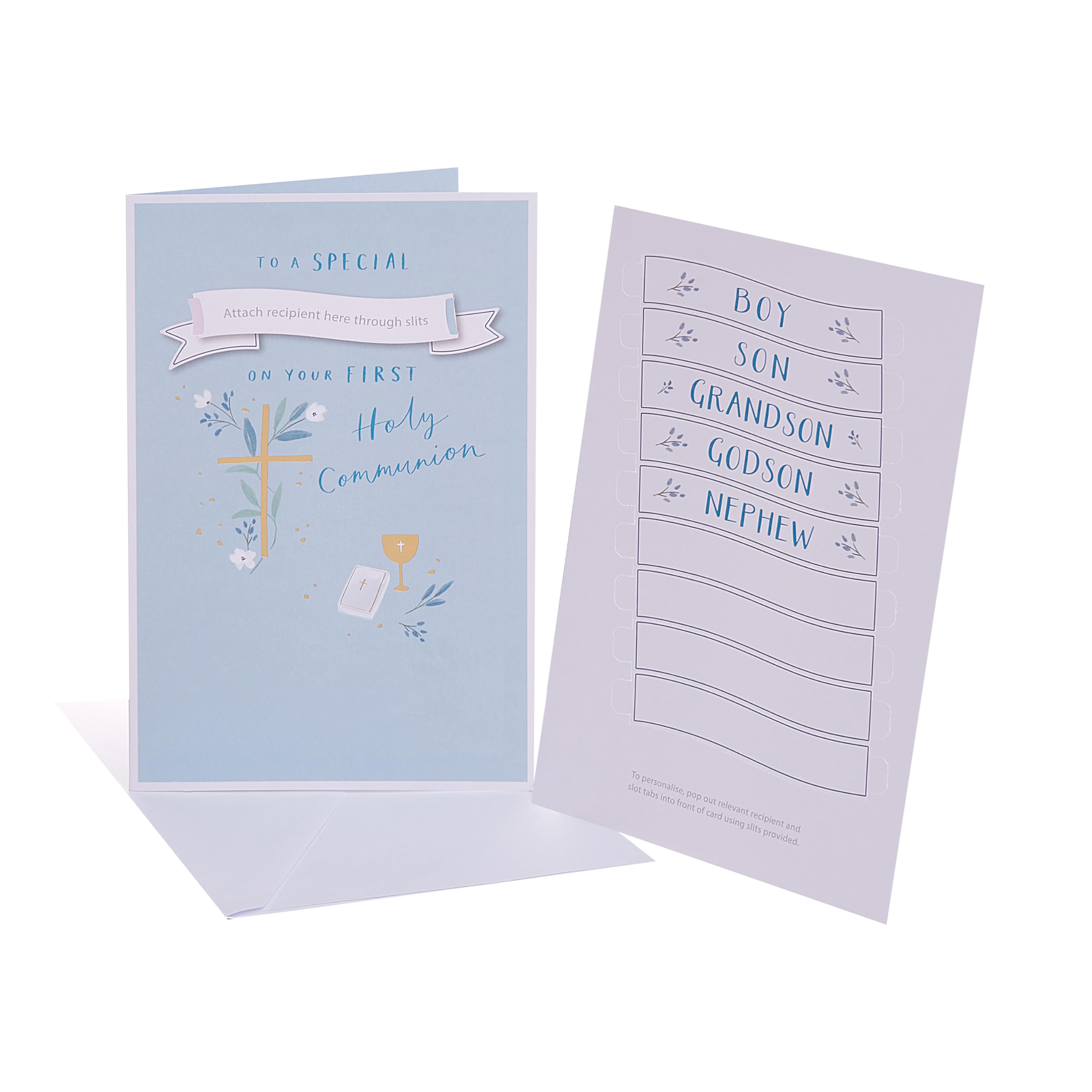 UK Greetings | Communion Card for Family | Congratulations Card | Her/Him | With Envelope | 13.7 x 21 cm
