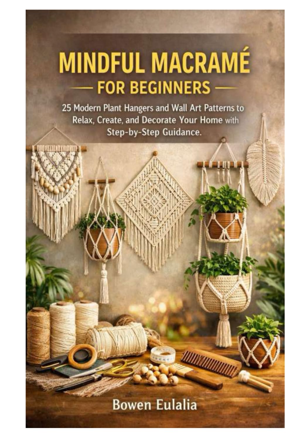 MINDFUL MACRAMÉ FOR BEGINNERS: 25 Modern Plant Hangers and Wall Art Patterns to Relax, Create, and Decorate Your Home with Step-by-Step Guidance