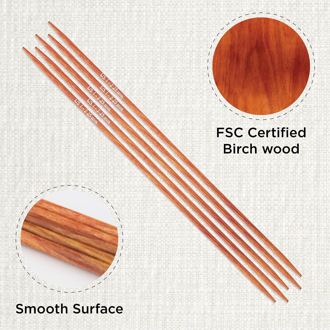 KnitPro Dreamz Double Pointed Needles 6" (15cm), Orange Lily, 2.25mm - Image 2