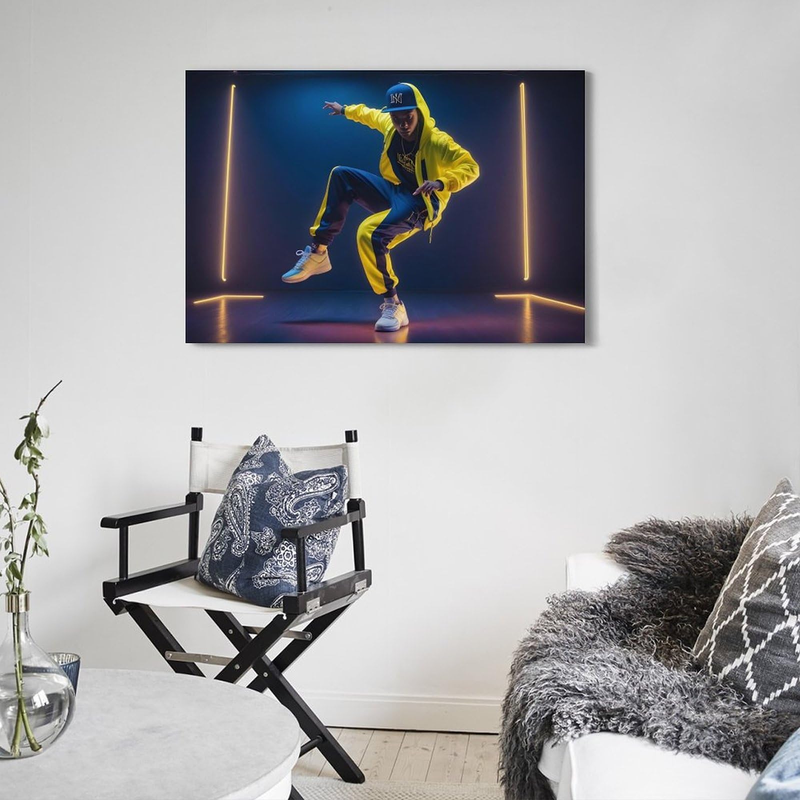 ZLQYHW Poster di danza di strada, hip-hop, ballerino B-boy, su tela, decorativo, per camera da letto e camera da letto (50 x 75 cm)