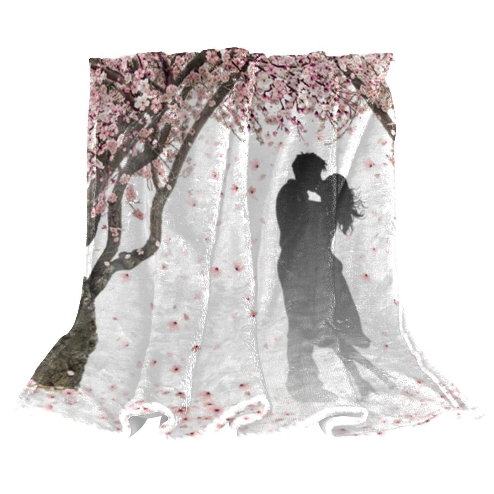 Couverture polaire de literie chambre plaid décoratif Couple de Fleurs