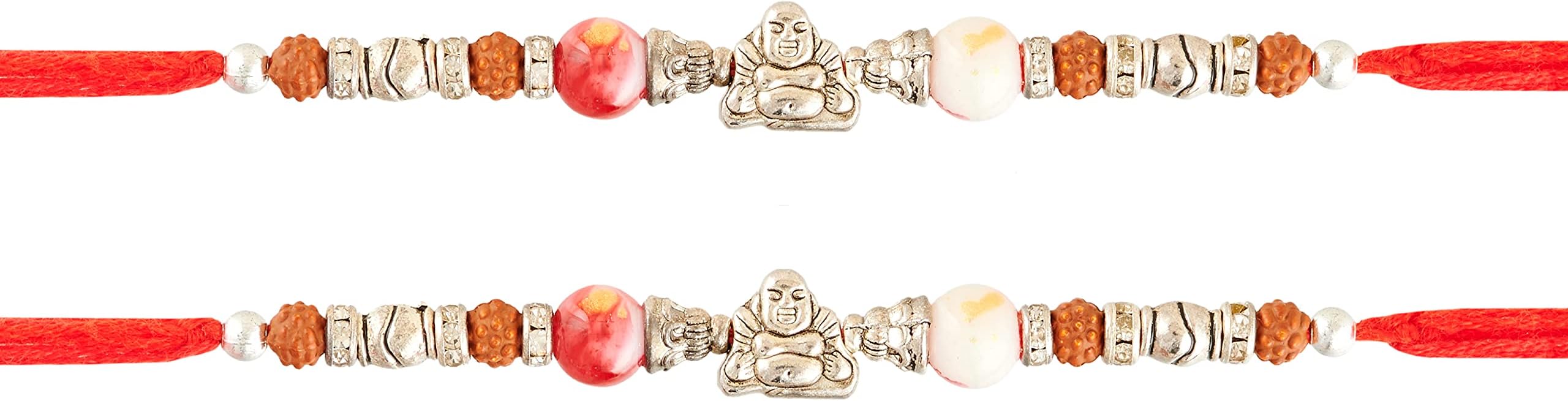 Eximious IndiaSet of 2 Rakhi For Brother With Card Bro Pendant For Raksha Bandhan Designer Rakhi Thread for Bhaiya (Design 1)