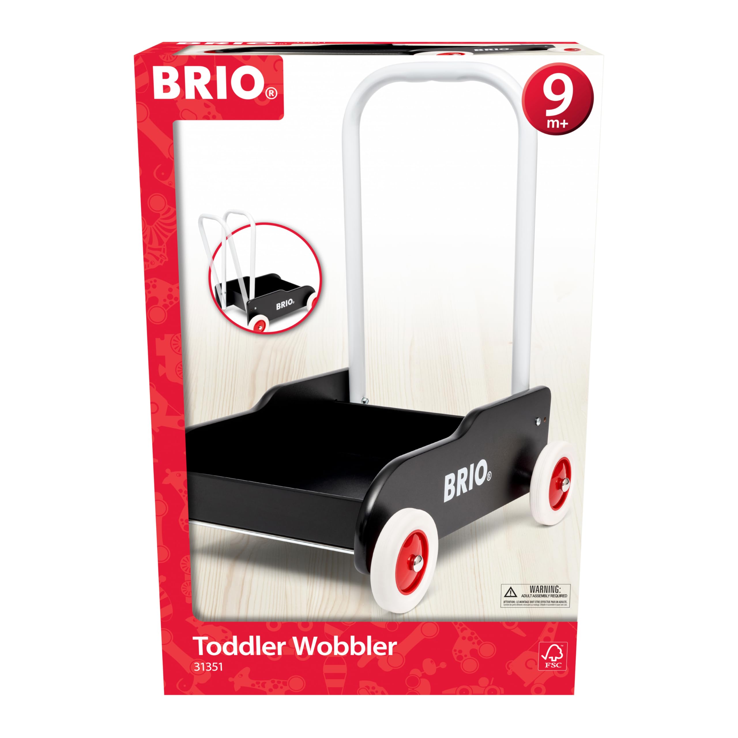 BRIO Baby Lauflernwagen, schwarz - Spielzeug ab 9 Monate