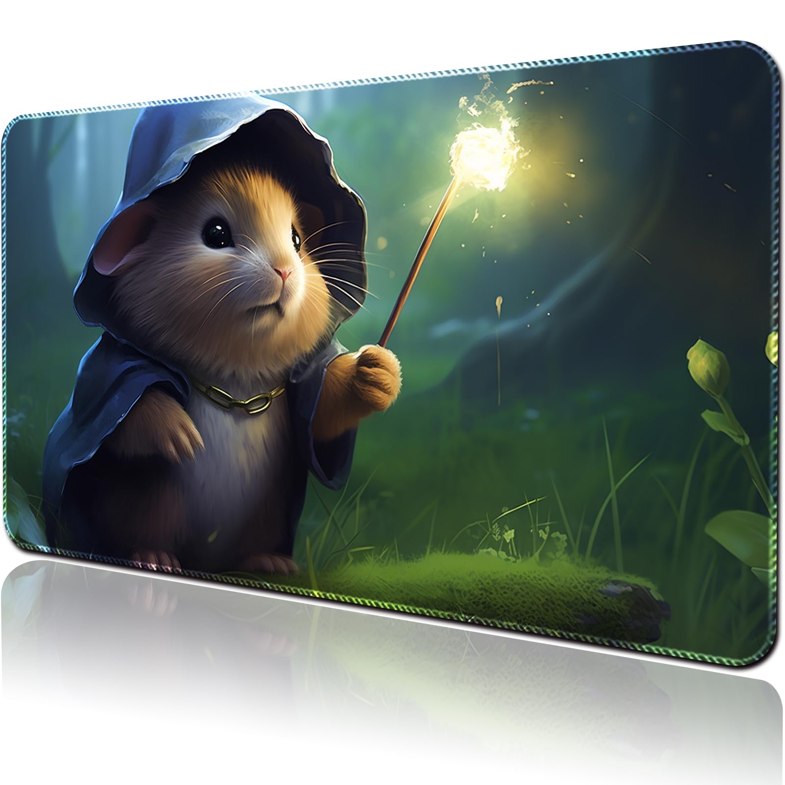 Amazon.com: April Space Playmat Board Game MTG Duel Playmat Trading Card  23.6 x 13.8in Stitching Edges Compatible for TCG CCG RPG OCG with Card  Zones Including Storage Bags (No Zone,Mouse Wizard) :