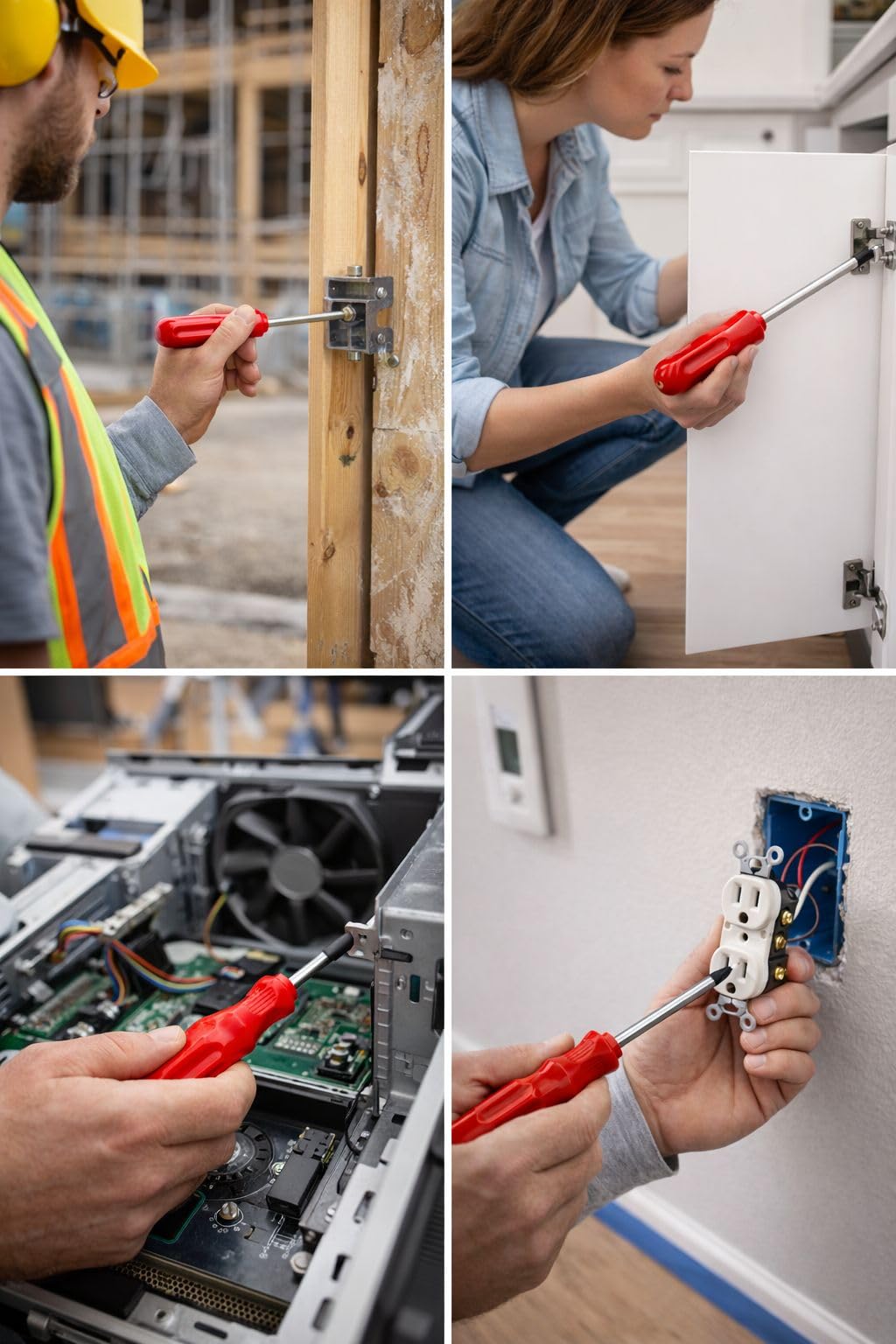 VIVALUXE Manyetik Uçlu Yıldız Tornavida, Ergonomik Kaymaz Sap, Dayanıklı Çelik Şaft, Vida Sökme Takma, İnşaat, Nalbur ve Ev Tamir Tornavidası