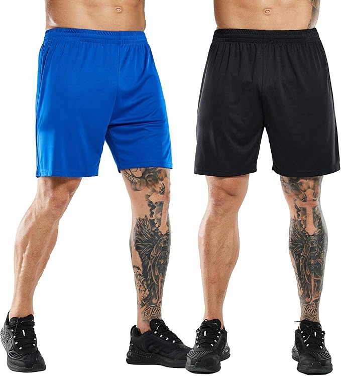 MIER Men's Quick-Dry Athletic/Soccer/Basketball Shorts Without Pockets No Liner Running Workout Training Active Shorts