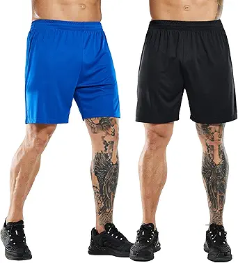 MIER Men's Quick-Dry Athletic/Soccer/Basketball Shorts Without Pockets No Liner Running Workout Training Active Shorts