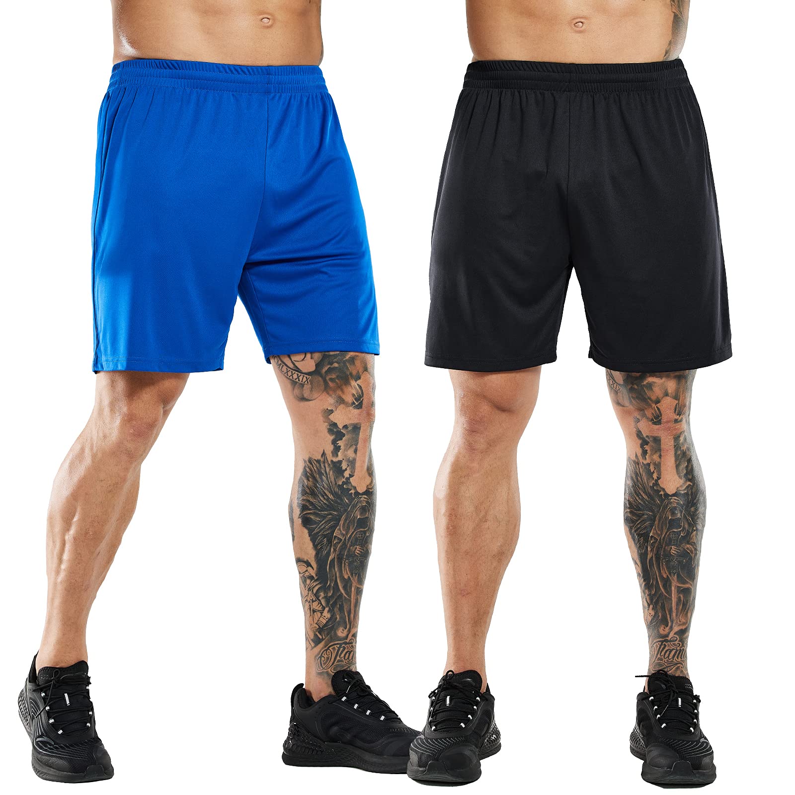 Short de course homme XL noir bleu MIER léger sans doublure