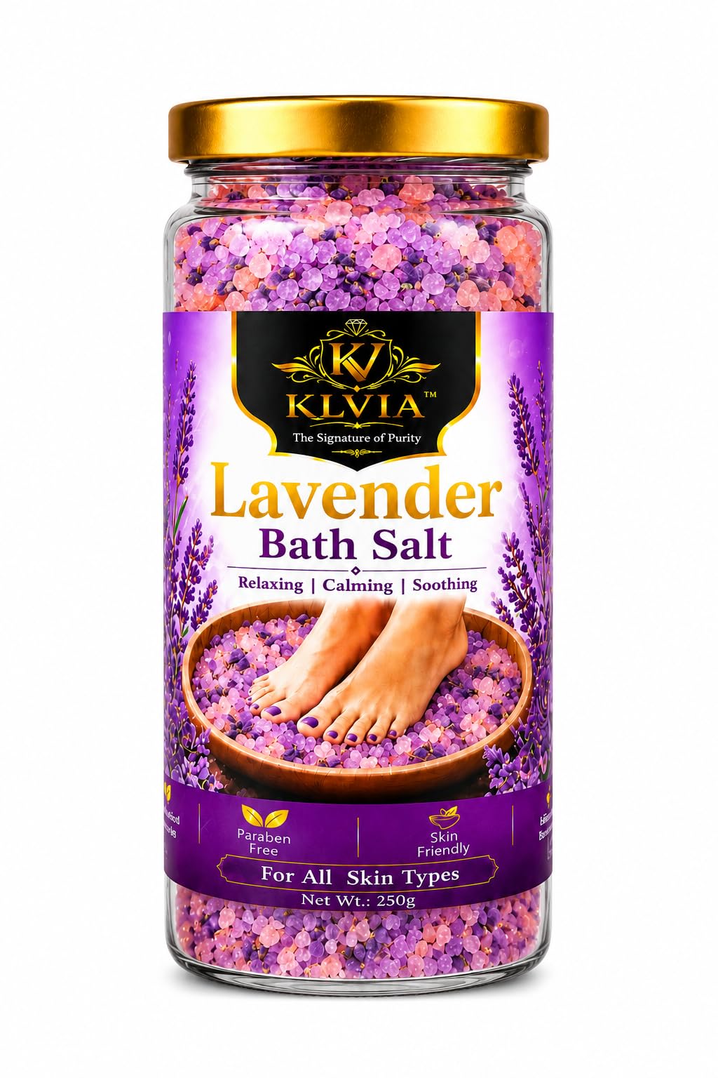 Lavender Bath Salt, 100% Natural Mineral Salt, Paraben Free, Relaxing & Soothing, for All Skin Types, 250g-image-27