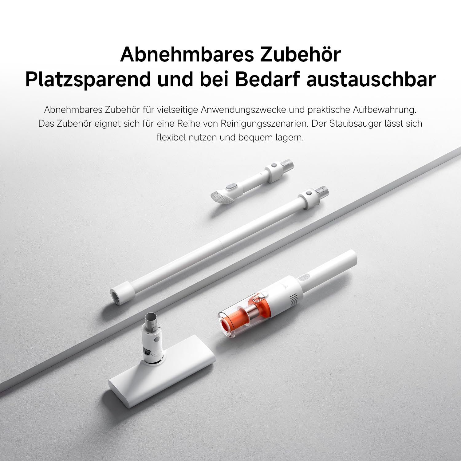 XIAOMI P30 kabelloser Staubsauger, 22KPa/50AW Saugleistung, leicht und mühelos zu handhaben, bis zu 40 Minuten Laufzeit, präzise 5-stufige Filtration, 2 Bürstenaufsätzen, geeignet für Zuhause und Auto