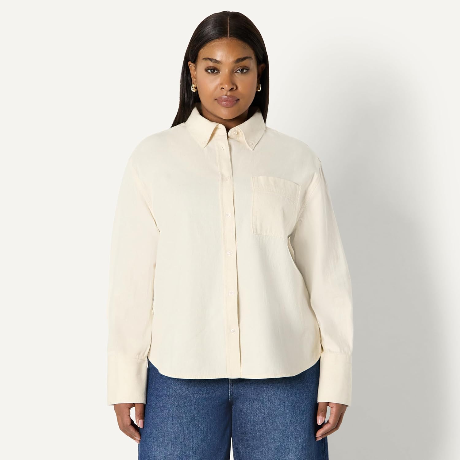 Amazon Essentials (Demi's Pick) Women's Oversized-Fit Denim Button-Down Shirt - Image 6