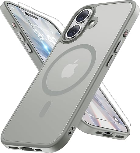 Miniatura 64 de Miracase - Funda magnética para iPhone 13 de 6.1 pulgadas (compatible con MagSafe) (con 2 protectores de pantalla), protección de grado militar