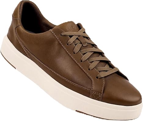 Kizik Slip-On Sneakers Vegas - Low Profile, Genuine Full Grain Leather Sneakers, Women & Men, Hands Free Convenience, Classic or Casual Wear, Chestnut, 6 Women/4.5 Men