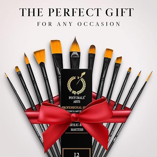 Miniatura 5 de Juego de 12 pinceles para pintura acrílica y al óleo  Maestros de acrílico y óleo  Juego de pinceles profesionales hechos a mano
