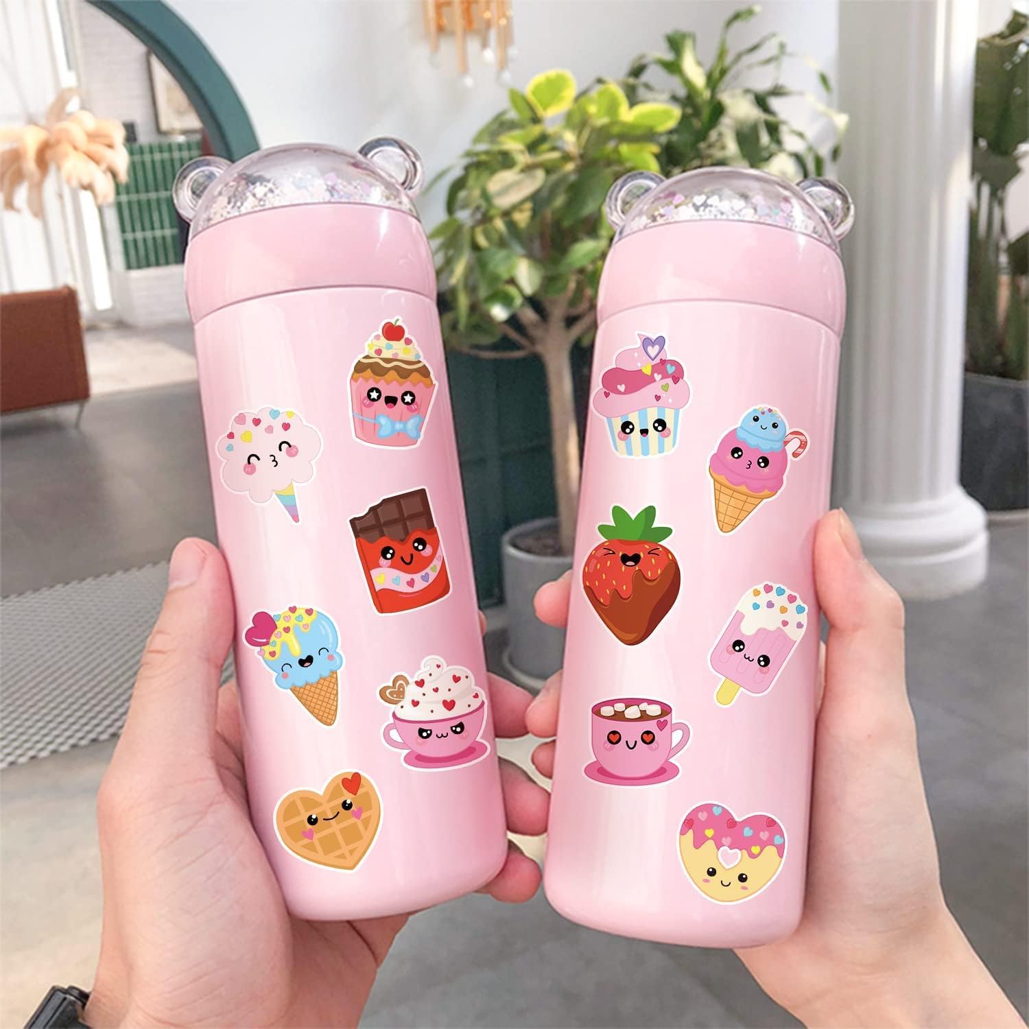Waterproof Kids' Stickers Rolls - 1000pcs Sweet Dessert Stickers(2 Rolls) Cartoon Dessert Giftwrap Cute Cake Ice Cream Cookie Chocolate Self-Adhesive Decorative Gift Wraping Tags Decals Label