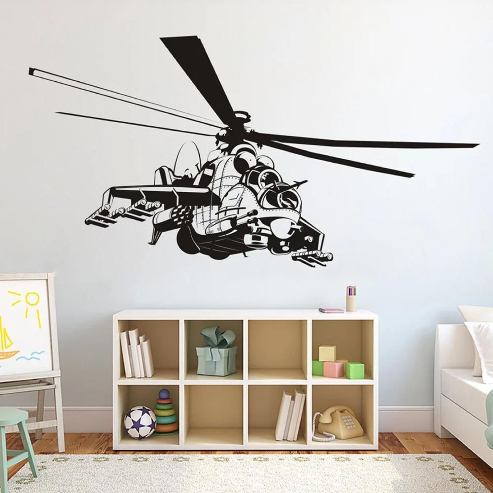 YOUOUSI Airplane Weapon wall Decals, Helicopter Biplane wall Decals, Children's Room Boy's Room playroom Bedroom Vinyl Decorations