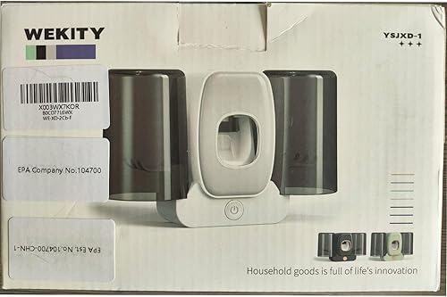 Miniatura 8 de Wekity - Soporte para cepillos de dientes para baños, dispensador automático de pasta de dientes y pasta de dientes, ahorra espacio, soporte para