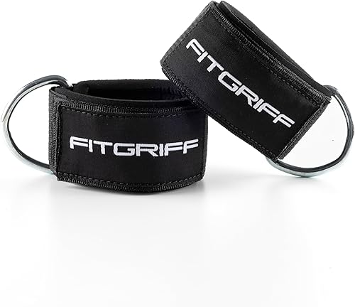 Miniatura 6 de Fitgriff Correas de tobillo V2 para máquina de cable (2 piezas) - Equipo de entrenamiento de gimnasio - Accesorio de polea de pierna, correas de