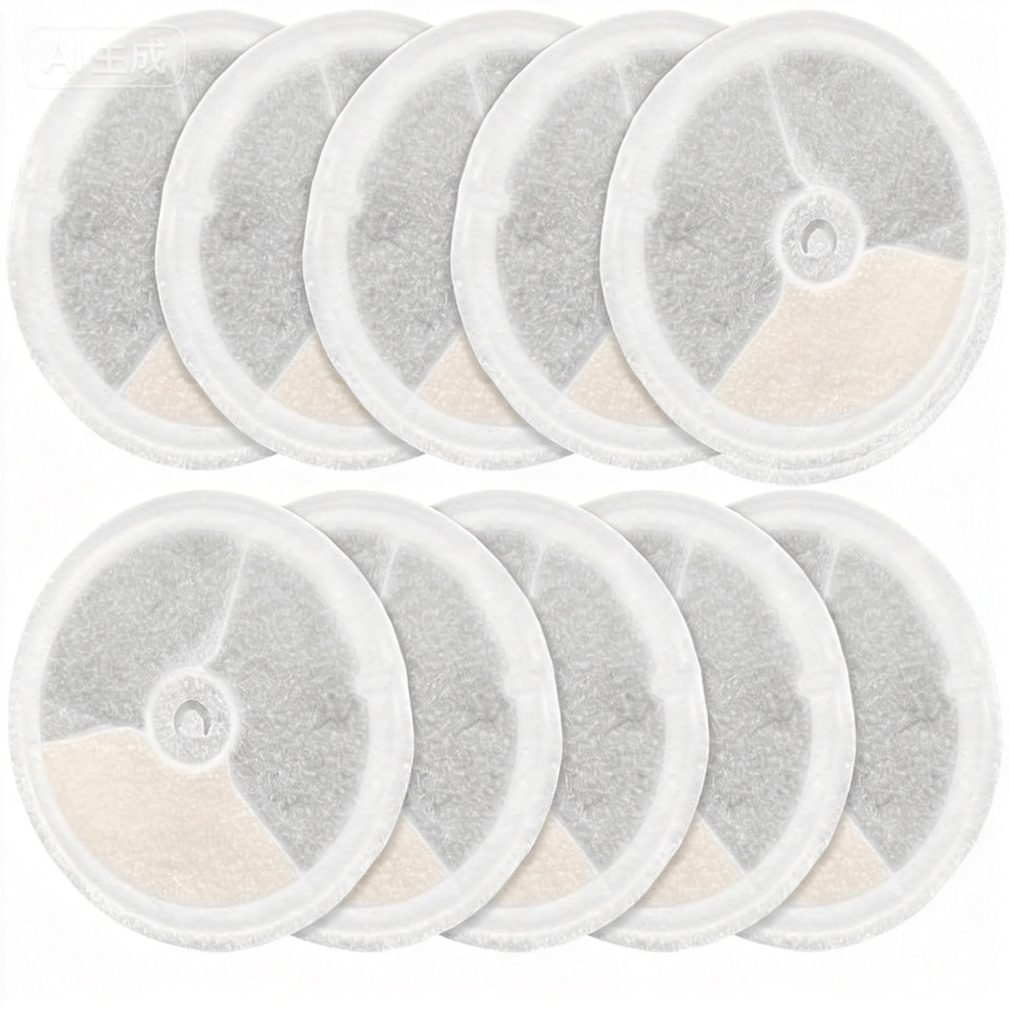10 Pack Eco-Friendly 3 Layer Pet Fountain Filters Compatible with PETKIT Eversweet Solo/Solo 2 / Solo SE / 3/3 Pro – Pure Cotton, No Glue Frame, Ion Exchange Resin for Fresh & Clear Water