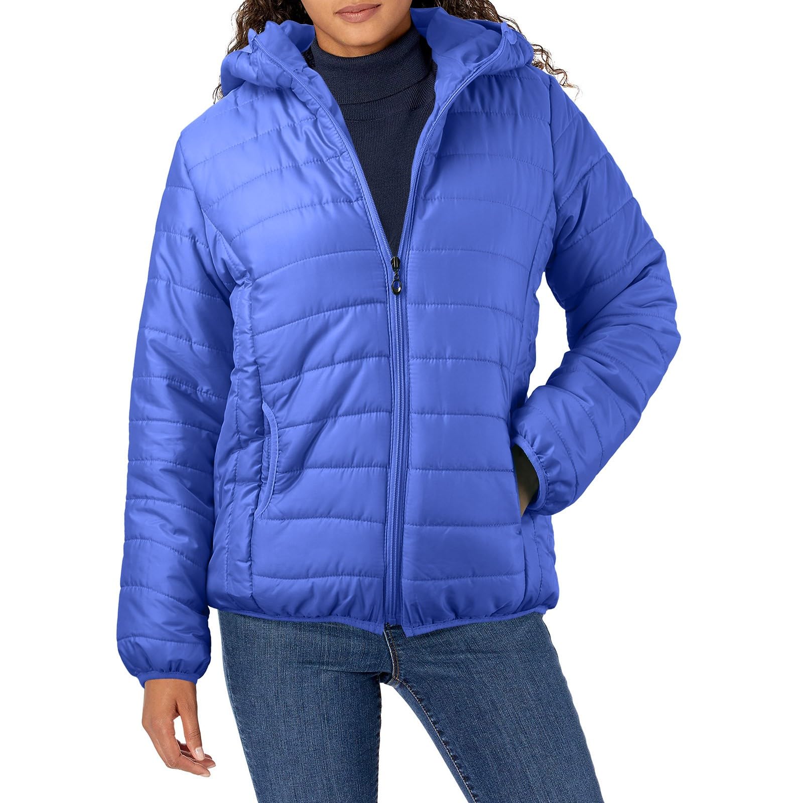 Generico Piumino Donna Lungo Leggero Con Cappuccio Piumini Con Zip Elegante Cappotto Ripiegabile Invernale Giacca Piumino Comodo E Caldo Giubbotto Lunghe Antivento Autunno (Blue, S